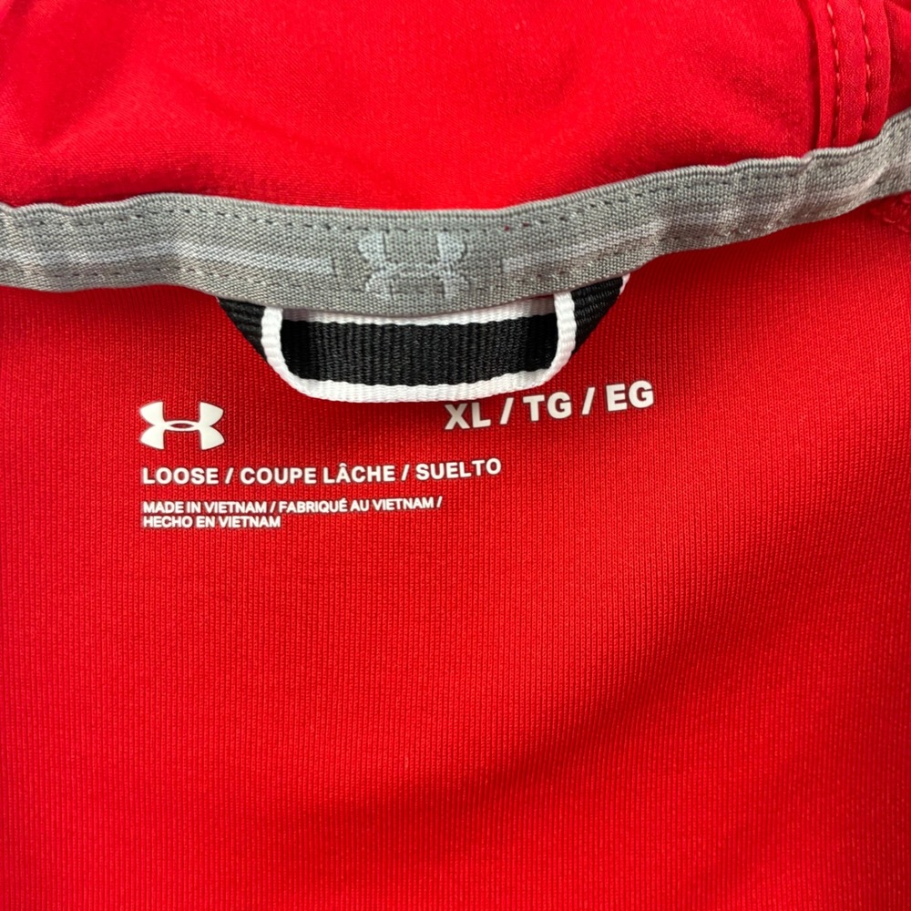 Under Armour Utah Utes Men XL Red 1/2 Zip Short Sleeve Hoodie Pullover Loose Fit - Picture 5 of 16